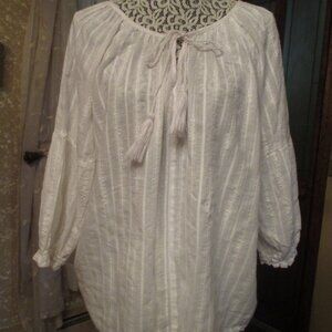 White Womans Blouse/Westport/Long Sleeve/2X